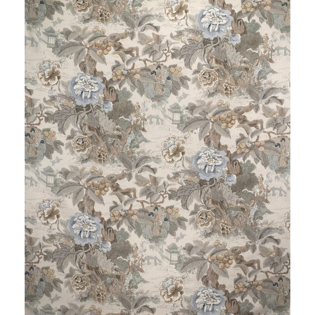 Chinese Lantern Ii Pebble by Lee Jofa Designer Fabric - LINEN - 51%;VISCOSE - 49% Thailand MEDIUM Horizontal: 50 and Vertical: 28 50 - Swanky Fabrics -