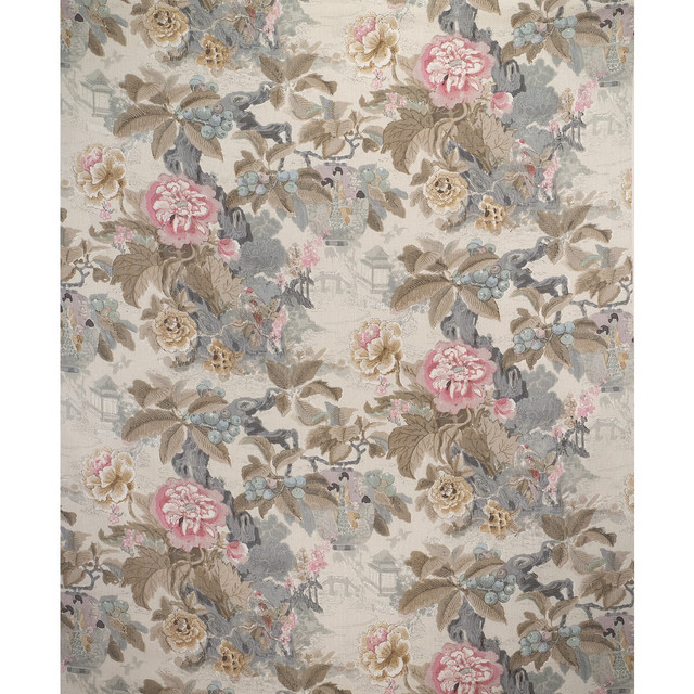 Chinese Lantern Ii Petal/Stone by Lee Jofa Designer Fabric - LINEN - 51%;VISCOSE - 49% Thailand MEDIUM Horizontal: 50 and Vertical: 28 50 - Swanky Fabrics -
