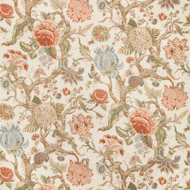 Adlington Coral by Lee Jofa Designer Fabric MANOR HOUSE LINEN - 100% Thailand MEDIUM Horizontal: 30 and Vertical: 50.94 60 - Swanky Fabrics -