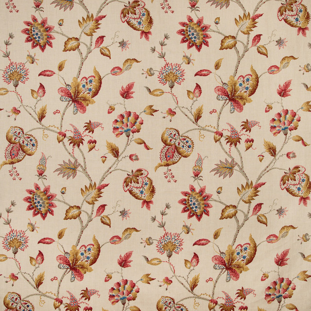 Hollin Print Spice by Lee Jofa Designer Fabric MANOR HOUSE COTTON - 100% Thailand MEDIUM Horizontal: 26.25 and Vertical: 28.82 52.5 - Swanky Fabrics -