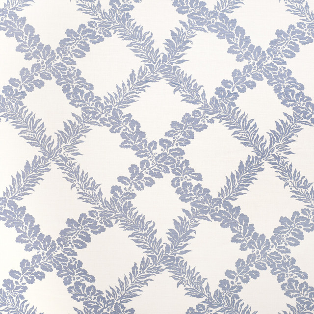 Leaf Trellis Sky by Lee Jofa Designer Fabric PAOLO MOSCHINO FABRICS LINEN - 67%;COTTON - 33% United Kingdom HEAVY Horizontal: 16.93 and Vertical: 16.14 53.94 - Swanky Fabrics -