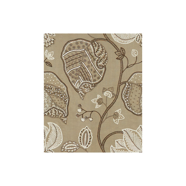 Handmade Floral Smoked Pearl by Kravet Couture Designer Fabric MODERN LUXE LINEN - 100% India - Horizontal: 25.5 and Vertical: 31.5 53.5 - Swanky Fabrics -