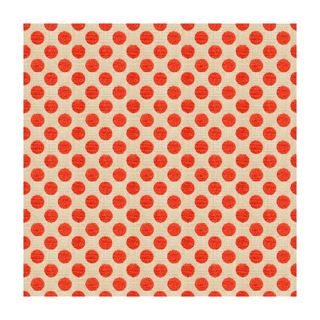 Posie Dot Hot Coral by Kravet Design Designer Fabric KATE SPADE CLASSICS VISCOSE - 59%;COTTON - 21%;POLYESTER - 20% Turkey MEDIUM Horizontal: 1.5 and Vertical: 54 - Swanky Fabrics -