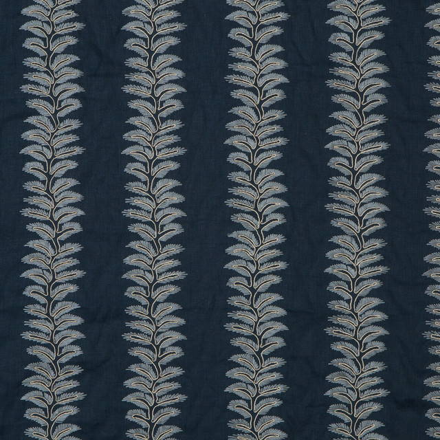 Bradbourne Indigo by G P & J Baker Designer Fabric LANGDALE LINEN - 64%;POLYESTER - 30%;VISCOSE - 6% India MEDIUM Horizontal: 5.91 and Vertical: 7.88 49.25 - Swanky Fabrics -