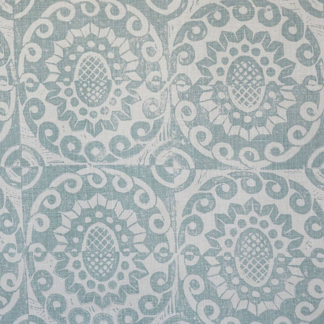 Pineapple On Oatmeal Aqua by Lee Jofa Designer Fabric BLITHFIELD LINEN - 100% United Kingdom - Horizontal: 17.73 and Vertical: 31 53 - Swanky Fabrics -