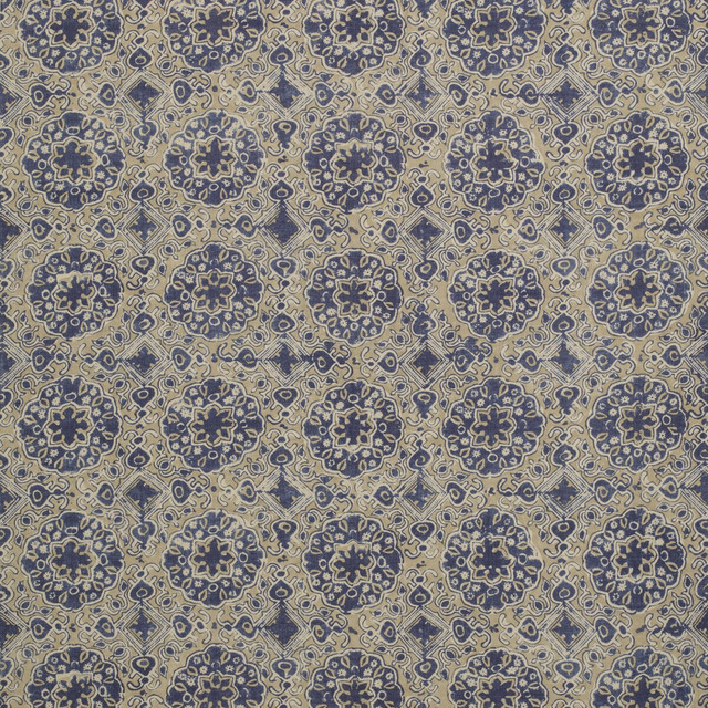 Ashcombe Sand/Blue by Lee Jofa Designer Fabric BLITHFIELD LINEN - 100% Thailand - Horizontal: 10.5 and Vertical: 31.5 52.5 - Swanky Fabrics -