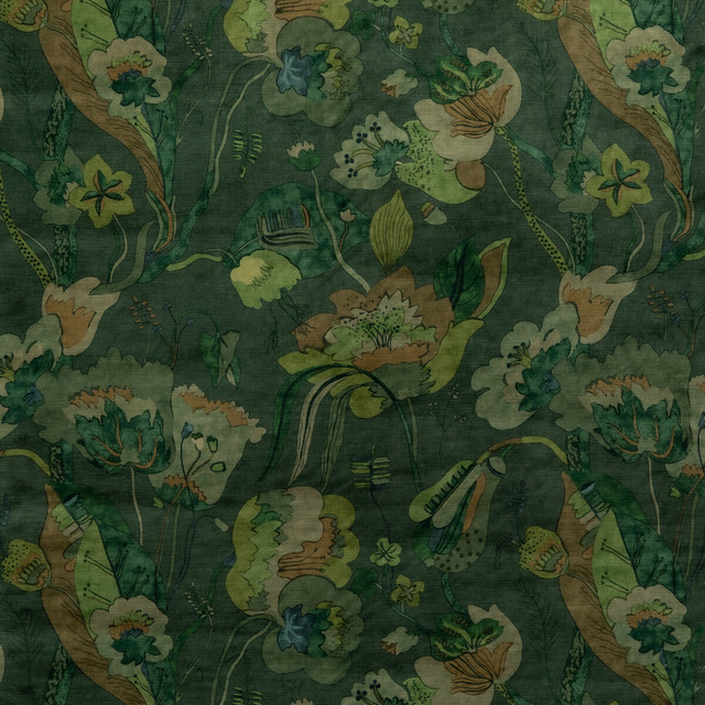 California Velvet Emerald by G P & J Baker Designer Fabric SIGNATURE VELVETS VISCOSE - 60%;COTTON - 30%;POLYESTER - 10% Italy - Horizontal: 26.989 and Vertical: 28.368 53.978 - Swanky Fabrics -