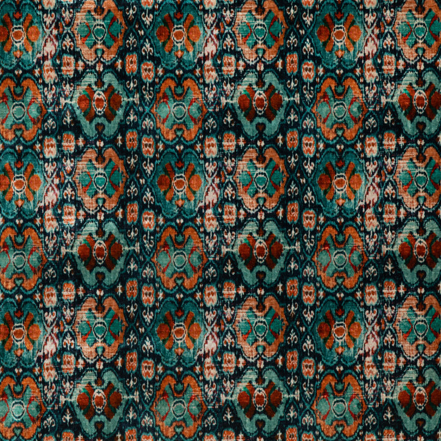 Petropolis Teal by G P & J Baker Designer Fabric SIGNATURE VELVETS VISCOSE - 55%;COTTON - 45% Italy - Horizontal: 11.032 and Vertical: 10.244 55.16 - Swanky Fabrics -