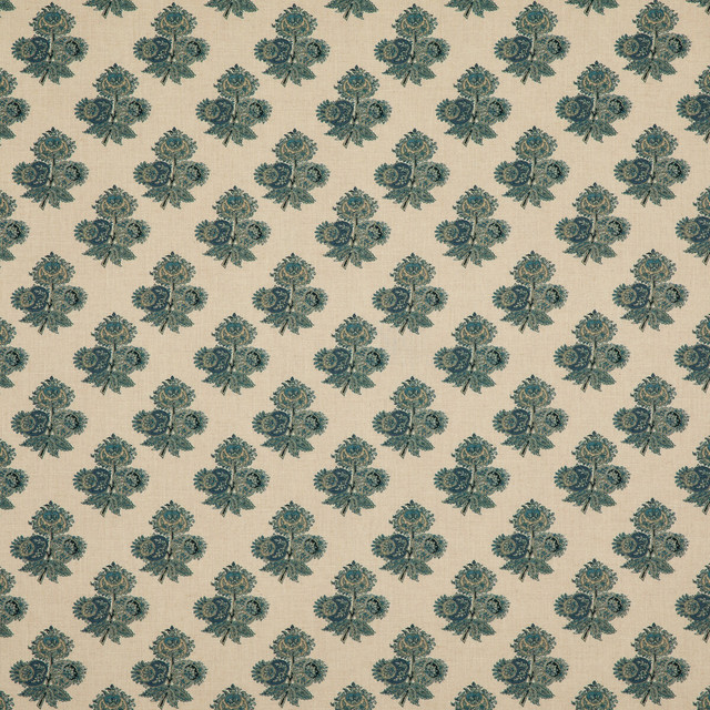 Poppy Paisley Indigo by G P & J Baker Designer Fabric COROMANDEL SMALL PRINTS VISCOSE - 82%;LINEN - 18% United Kingdom - Horizontal: 5.4372 and Vertical: 5.91 54.372 - Swanky Fabrics -