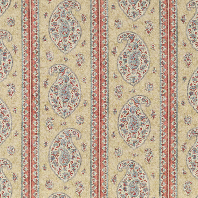Coromandel Red/Blue by G P & J Baker Designer Fabric COROMANDEL LINEN - 100% United Kingdom - Horizontal: 13.593 and Vertical: 24.822 54.372 - Swanky Fabrics -