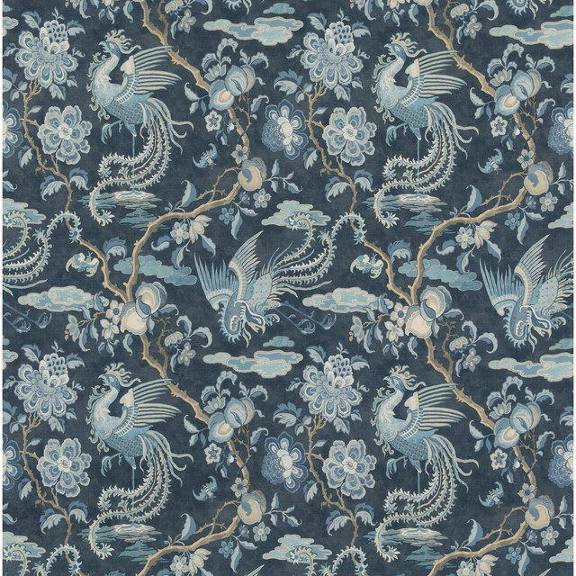 Chifu Indigo by G P & J Baker Designer Fabric CHIFU LINEN - 100% Thailand MEDIUM Horizontal: 26.201 and Vertical: 30.732 52.402 - Swanky Fabrics -