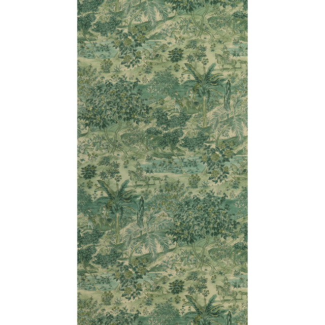 Ramayana Emerald by G P & J Baker Designer Wallcovering SIGNATURE II WALLPAPERS PAPER - 100% United Kingdom - Horizontal: 26.989 and Vertical: 36.051 26.989 - Swanky Fabrics -