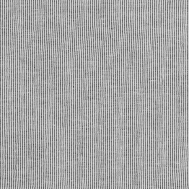 Nala Ticking Charcoal by Threads Designer Fabric NALA LINENS LINEN - 100% Italy - Horizontal: - and Vertical: - 120.17 - Swanky Fabrics -