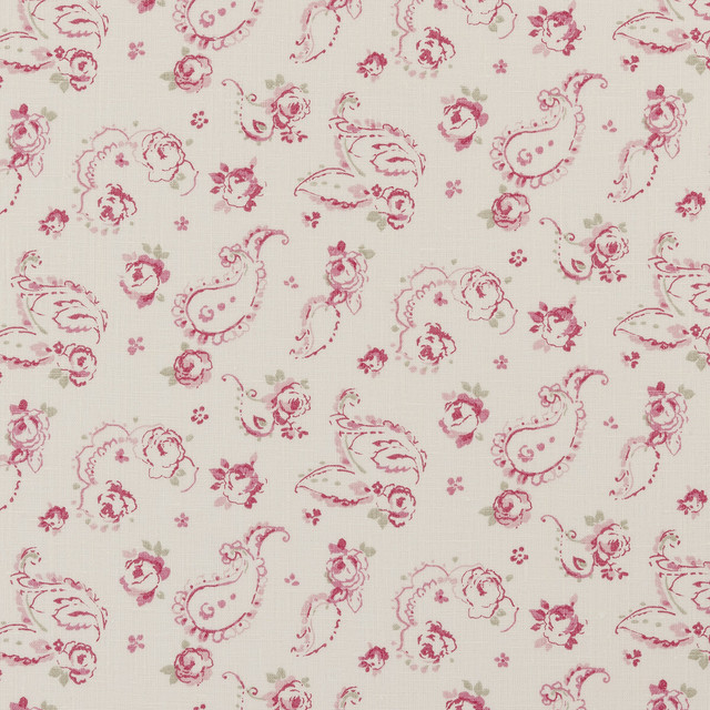 Evelina Raspberry by Clarke And Clarke Designer Fabric CLARKE & CLARKE CLARISSE FABRICS LINEN - 100% Turkey MEDIUM Horizontal: 6.81 and Vertical: 6.3 55 - Swanky Fabrics -