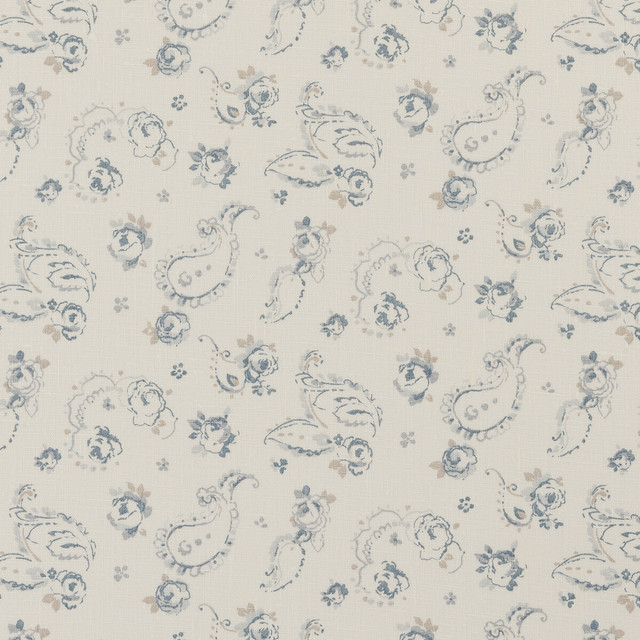 Evelina Wedgewood by Clarke And Clarke Designer Fabric CLARKE & CLARKE CLARISSE FABRICS LINEN - 100% Turkey MEDIUM Horizontal: 6.81 and Vertical: 6.3 55 - Swanky Fabrics -