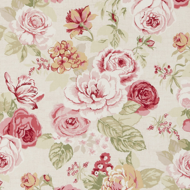 Genevieve Old Rose by Clarke And Clarke Designer Fabric CLARKE & CLARKE GENEVIEVE COTTON - 100% United Kingdom MEDIUM Horizontal: - and Vertical: - 55.125 - Swanky Fabrics -