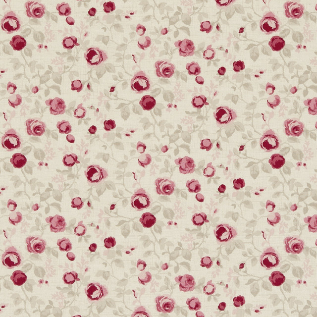 Maude Raspberry by Clarke And Clarke Designer Fabric CLARKE & CLARKE GENEVIEVE COTTON - 100% United Kingdom MEDIUM Horizontal: - and Vertical: - 55.125 - Swanky Fabrics -