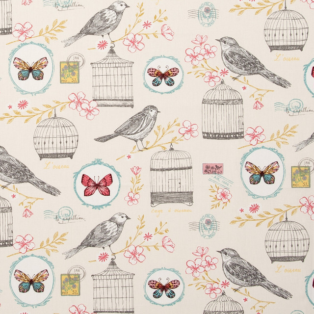 Melodie Natural by Clarke And Clarke Designer Fabric CLARKE & CLARKE SKETCH BOOK COTTON - 100% Turkey MEDIUM Horizontal: - and Vertical: - 54 - Swanky Fabrics -