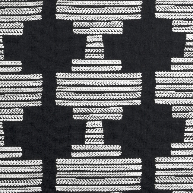 Bw1010 Black/White by Clarke And Clarke Designer Fabric CLARKE & CLARKE BLACK + WHITE COTTON - 25%;LINEN - 25%;POLYESTER - 25%;VISCOSE - 25% India - Horizontal: 10.625 and Vertical: 9 55 - Swanky Fabrics -