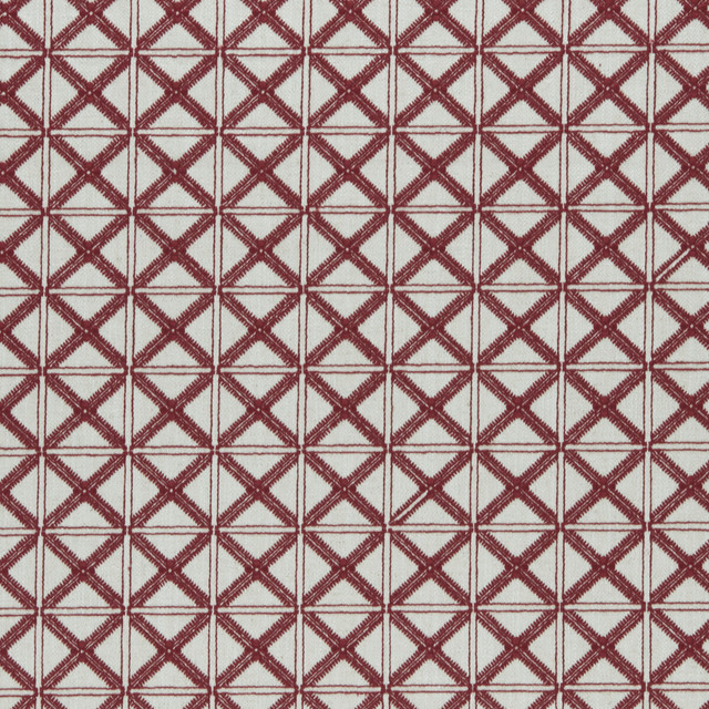 Makenzi Red by Clarke And Clarke Designer Fabric CLARKE & CLARKE AMARA COTTON - 25%;LINEN - 25%;POLYESTER - 25%;VISCOSE - 25% India - Horizontal: 2.24 and Vertical: 2.09 55 - Swanky Fabrics -