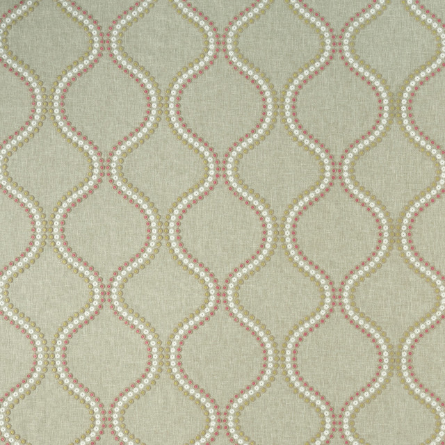 Layton Pink/Apple by Clarke And Clarke Designer Fabric CLARKE & CLARKE HALCYON POLYESTER - 52%;COTTON - 48% India - Horizontal: 8.5 and Vertical: 9.45 54 - Swanky Fabrics -
