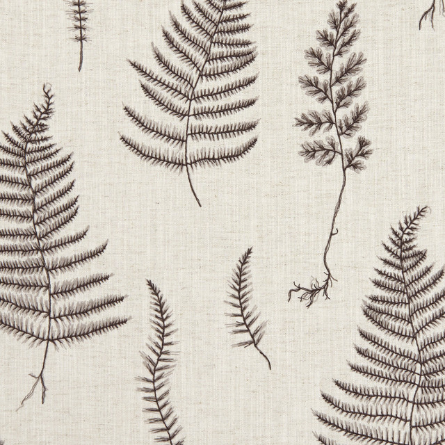 Lorelle Charcoal/Linen by Clarke And Clarke Designer Fabric CLARKE & CLARKE BOTANICA VISCOSE - 70%;LINEN - 30% India - Horizontal: 26.38 and Vertical: 18.9 55 - Swanky Fabrics -
