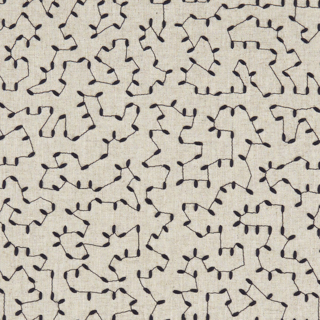 Bibury Midnight by Clarke And Clarke Designer Fabric CLARKE & CLARKE AVEBURY - India - Horizontal: 12.6 and Vertical: 12.2 54 - Swanky Fabrics -