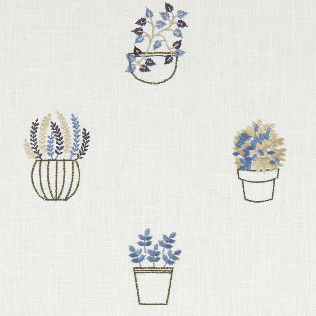 Hidcote Denim by Clarke And Clarke Designer Fabric CLARKE & CLARKE AVEBURY - India - Horizontal: 16.54 and Vertical: 18.5 54 - Swanky Fabrics -