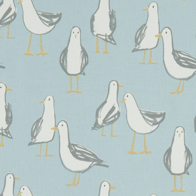Laridae Duckegg by Clarke And Clarke Designer Fabric CLARKE & CLARKE LAND & SEA COTTON - 100% Turkey MEDIUM Horizontal: 13.5 and Vertical: 12.4 54 - Swanky Fabrics -