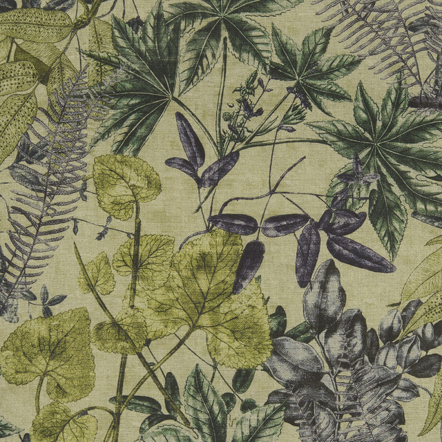 Madagascar Forest by Clarke And Clarke Designer Fabric CLARKE & CLARKE EXOTICA VISCOSE - 75%;LINEN - 25% India HEAVY Horizontal: 53.125 and Vertical: 26.375 54 - Swanky Fabrics -