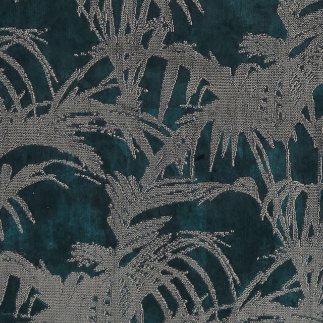 Tropicale Kingfisher by Clarke And Clarke Designer Fabric CLARKE & CLARKE EXOTICA POLYESTER - 63%;VISCOSE - 21%;COTTON - 16% India HEAVY Horizontal: 13.625 and Vertical: 15.75 54 - Swanky Fabrics -