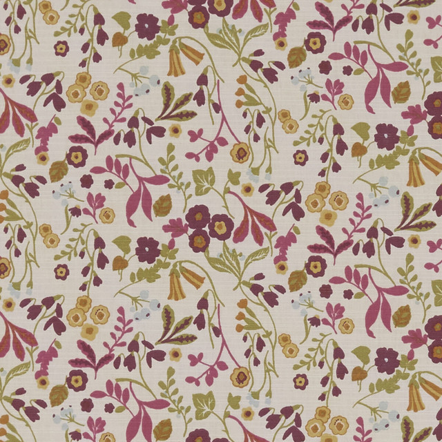 Ashbee Plum by Clarke And Clarke Designer Fabric CLARKE & CLARKE SHERWOOD COTTON - 100% Turkey MEDIUM Horizontal: - and Vertical: - 54 - Swanky Fabrics -