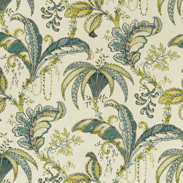 Ophelia Mineral by Clarke And Clarke Designer Fabric CLARKE & CLARKE EDEN COTTON - 90%;LINEN - 10% Spain MEDIUM Horizontal: 26.625 and Vertical: 24.875 54.375 - Swanky Fabrics -