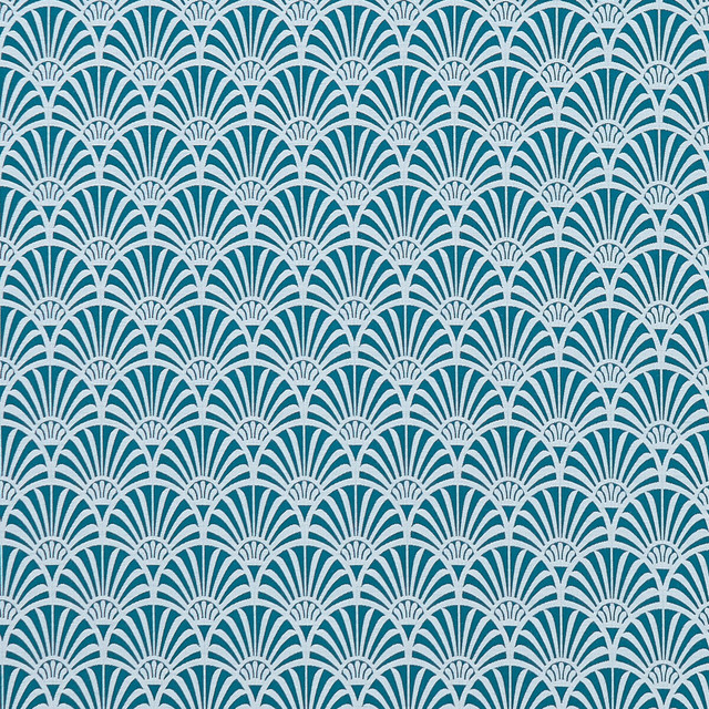 Zellige Teal by Clarke And Clarke Designer Fabric CLARKE & CLARKE PRINCE OF PERSIA POLYESTER - 35%;VISCOSE - 34%;COTTON - 31% India - Horizontal: 3.75 and Vertical: 3.625 55.625 - Swanky Fabrics -