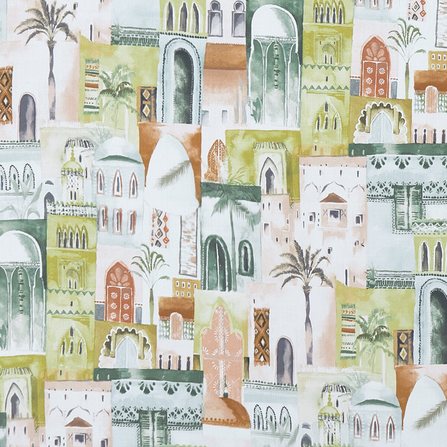 Marrakech Apple by Clarke And Clarke Designer Fabric CLARKE & CLARKE PRINCE OF PERSIA COTTON - 100% India HEAVY Horizontal: 26.75 and Vertical: 24.813 53.625 - Swanky Fabrics -