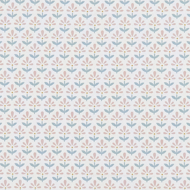 Fleur Blush/Mineral by Clarke And Clarke Designer Fabric CLARKE & CLARKE CO-ORDINATES COTTON - 100% Turkey MEDIUM Horizontal: 1.375 and Vertical: 2.5 54 - Swanky Fabrics -