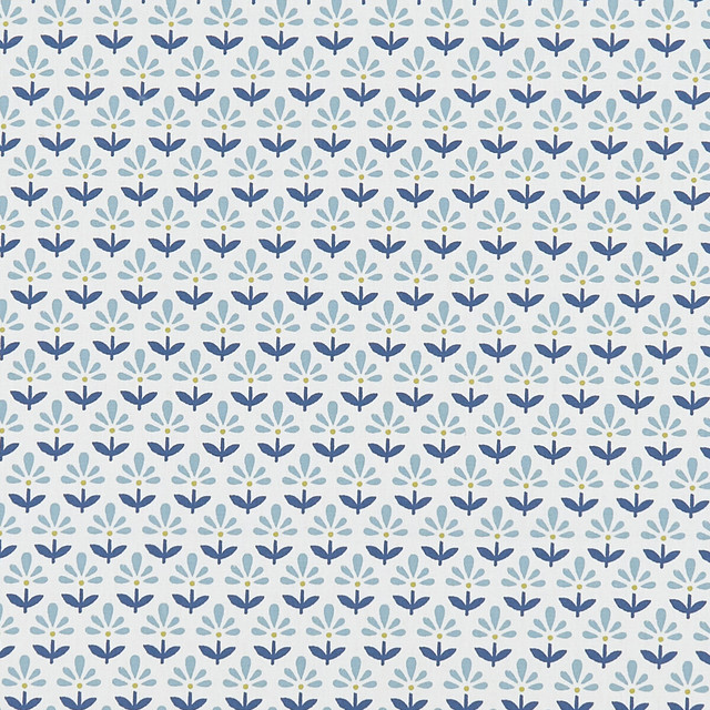 Fleur Denim by Clarke And Clarke Designer Fabric CLARKE & CLARKE CO-ORDINATES COTTON - 100% Turkey MEDIUM Horizontal: 1.375 and Vertical: 2.5 54 - Swanky Fabrics -