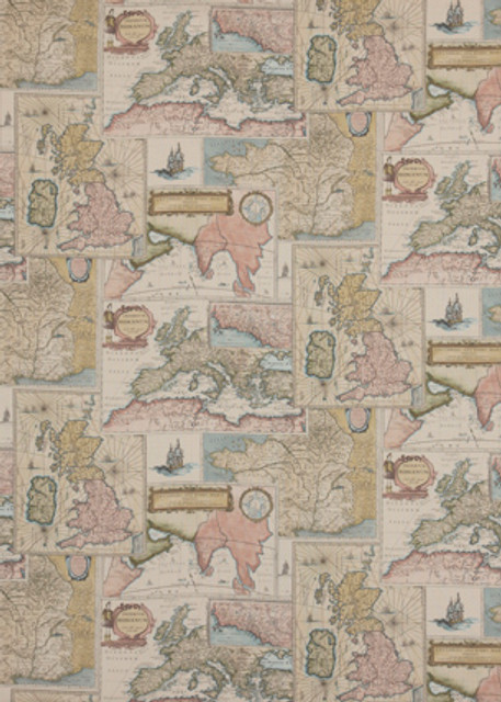 Bohemian Travels Linen Multi by Mulberry Designer Fabric BOHEMIAN TRAVELS LINEN - 100% Austria HEAVY Horizontal: 53.978 and Vertical: 28.762 53.978 - Swanky Fabrics -