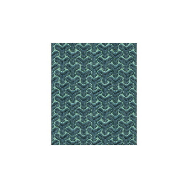 Chengtudoor Emb Blue/Aqua by Groundworks Designer Fabric DAVID HICKS 3 BY ASHLEY HICKS LINEN - 55%;POLYESTER - 45% India LIGHT Horizontal: 2.125 and Vertical: 1.25 51 - Swanky Fabrics -