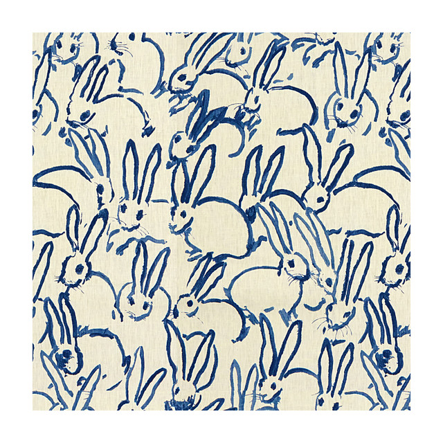 Hutch Print Navy by Groundworks Designer Fabric HUNT SLONEM FOR GROUNDWORKS LINEN - 100% China - Horizontal: 27 and Vertical: 32 54 - Swanky Fabrics -