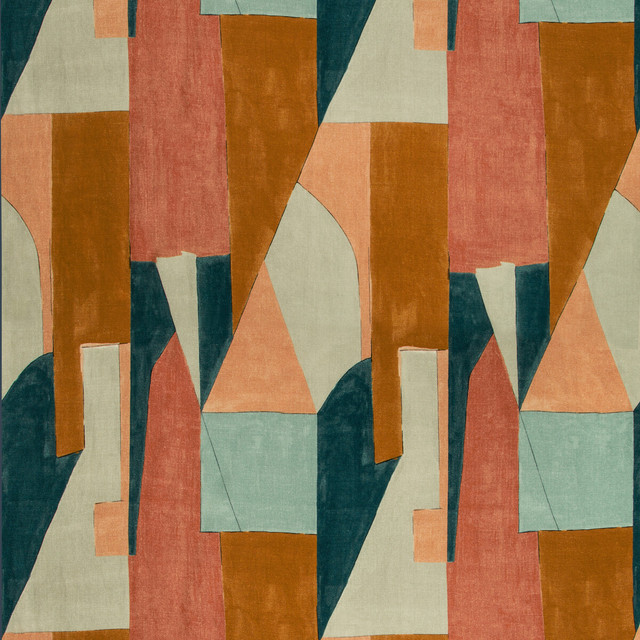 District Apricot by Groundworks Designer Fabric KELLY WEARSTLER V LINEN - 100% Italy MEDIUM Horizontal: 26.25 and Vertical: 40 52.5 - Swanky Fabrics -