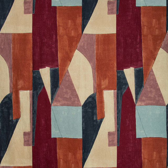 District Claret by Groundworks Designer Fabric KELLY WEARSTLER V LINEN - 100% Italy MEDIUM Horizontal: 26.25 and Vertical: 40 52.5 - Swanky Fabrics -