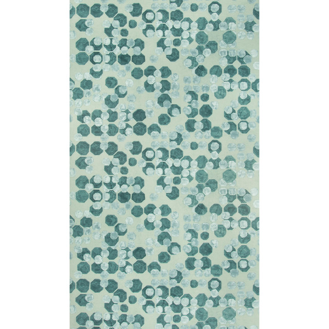 Hex Paper Lagoon by Groundworks Designer Wallcovering KELLY WEARSTLER WALLPAPERS V LINEN - 80%;ACRYLIC - 20% Italy - Horizontal: 34.25 and Vertical: 24.68 34.25 - Swanky Fabrics -
