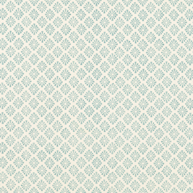 Sunburst Aqua by Baker Lifestyle Designer Fabric FIESTA COTTON - 100% India HEAVY Horizontal: 1.97 and Vertical: 1.97 53.19 - Swanky Fabrics -