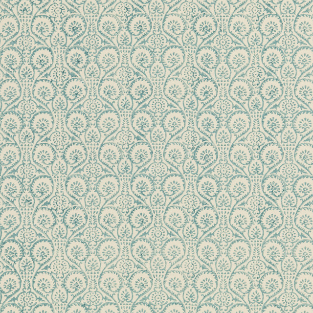 Pollen Trail Aqua by Baker Lifestyle Designer Fabric BLOCK PARTY LINEN - 56%;COTTON - 44% India - Horizontal: 5.91 and Vertical: 5.516 53.978 - Swanky Fabrics -