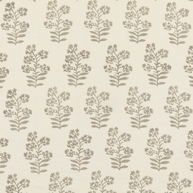 Wild Flower Stone by Baker Lifestyle Designer Fabric BLOCK PARTY LINEN - 56%;COTTON - 44% India - Horizontal: 5.91 and Vertical: 13.396 53.978 - Swanky Fabrics -