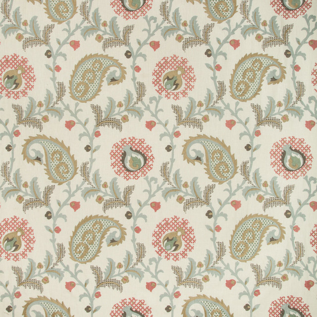 Saudade Paisley Paradiso by Kravet Design Designer Fabric BARCLAY BUTERA SAGAMORE LINEN - 92%;SPUN POLYESTER - 8% India - Horizontal: 26.75 and Vertical: 25.5 54 - Swanky Fabrics -