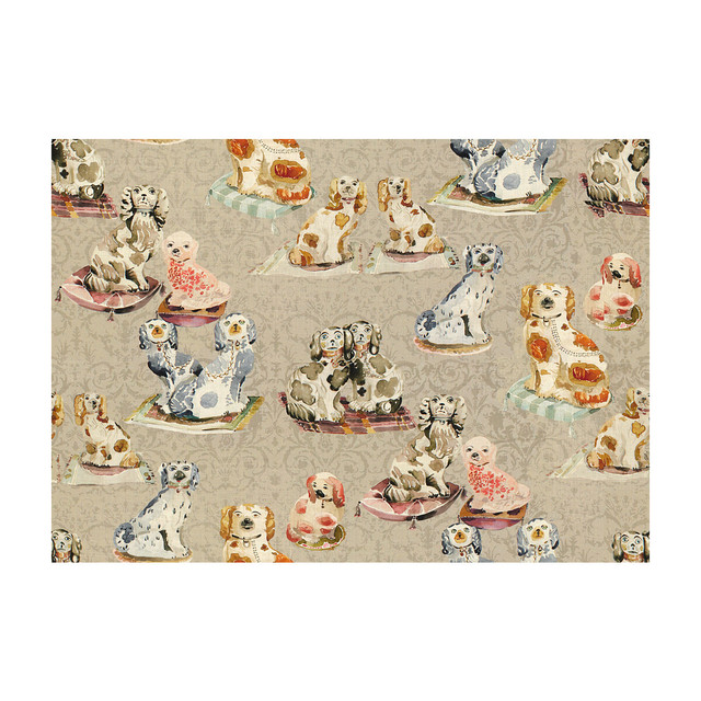Spaniel Montage by Kravet Couture Designer Fabric - LINEN - 100% Austria MEDIUM Horizontal: - and Vertical: 38 60 - Swanky Fabrics -