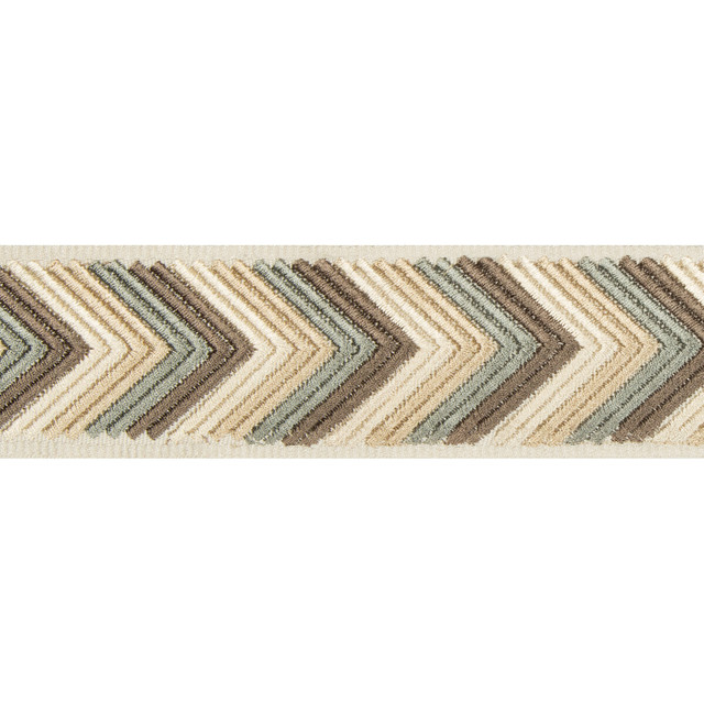 Arrowhead Grey by Kravet Couture Designer Trim BRAIDS BANDS & BORDERS RAYON - 51%;POLYESTER - 49% India - Horizontal: 1.57 and Vertical: 1 1.77 - Swanky Fabrics -