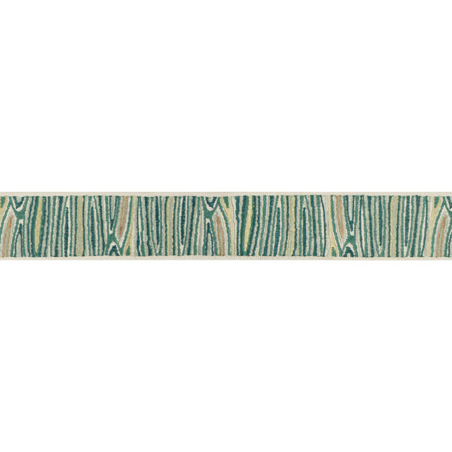 Woodside Teal by Kravet Design Designer Trim BRAIDS BANDS & BORDERS RAYON - 72%;POLYESTER - 28% India - Horizontal: 2 and Vertical: 7.88 2 - Swanky Fabrics -
